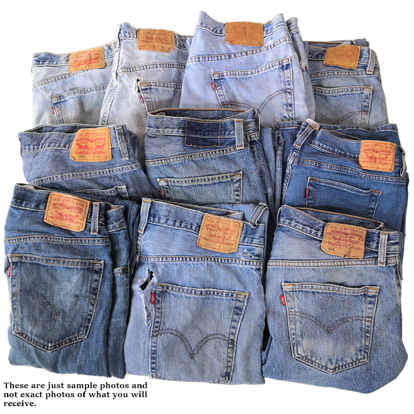 Wholesale / Joblot Levi 501 x10 Grade C Upcycling/Damaged/Distressed Levis