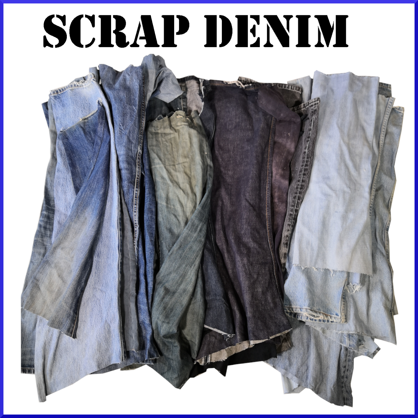 SCRAP DEMIN FABRIC  MATERIAL / COTTON / 1 KG -  UPCYCLING / CRAFT PROJECTS / REPAIR PATCHES – ALL COLOURS