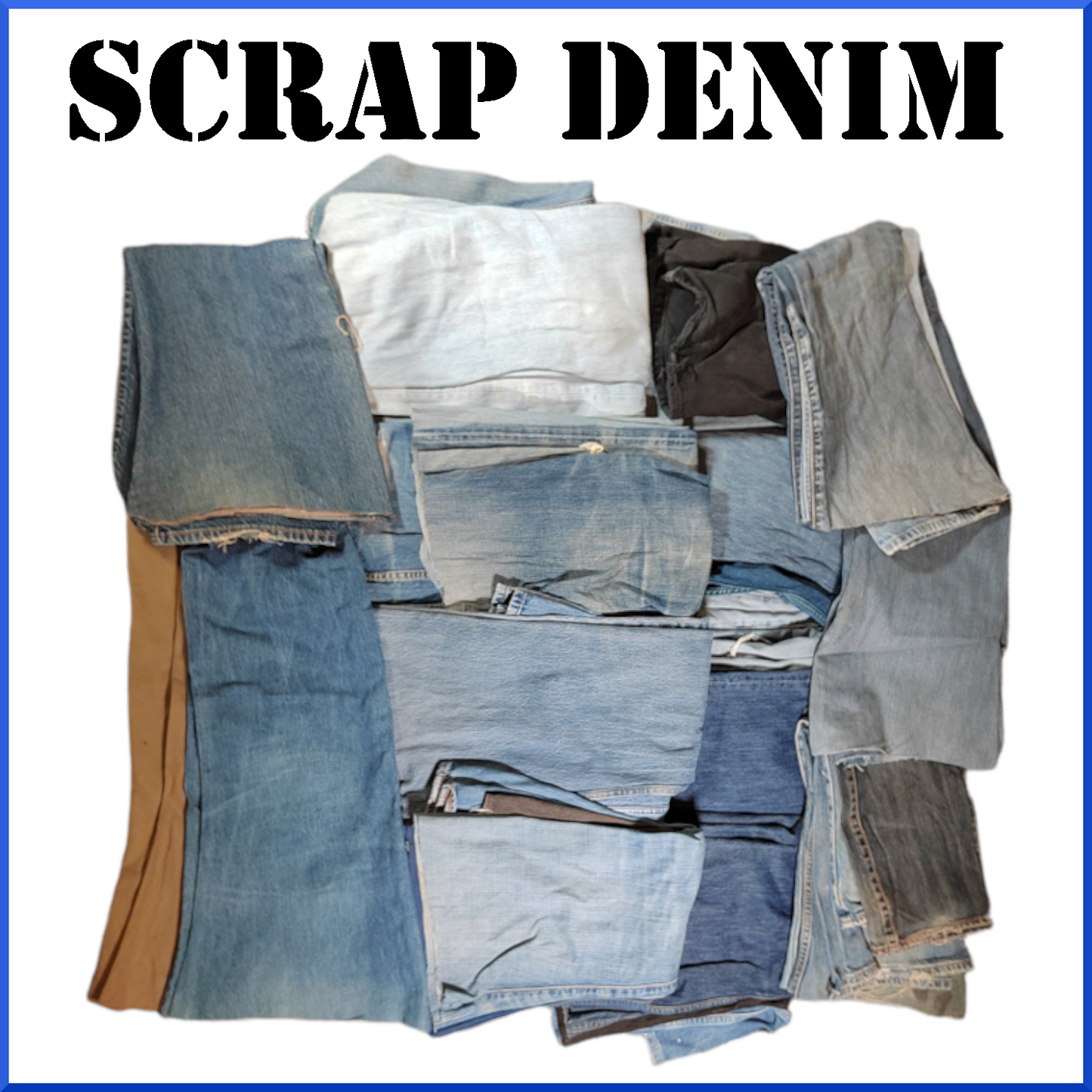 SCRAP DEMIN FABRIC  MATERIAL / COTTON / 1 KG -  UPCYCLING / CRAFT PROJECTS / REPAIR PATCHES – ALL COLOURS