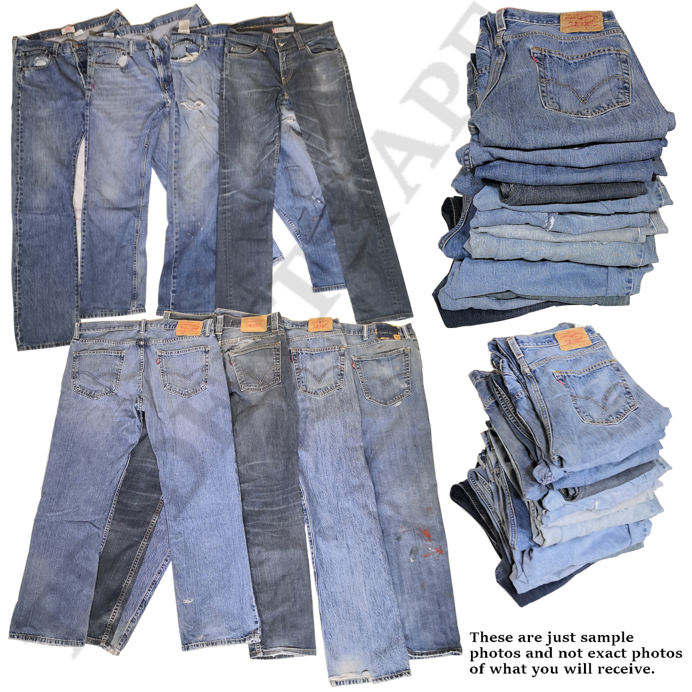 Wholesale / Joblot Levi 501 x10 Grade C Upcycling/Damaged/Distressed Levis