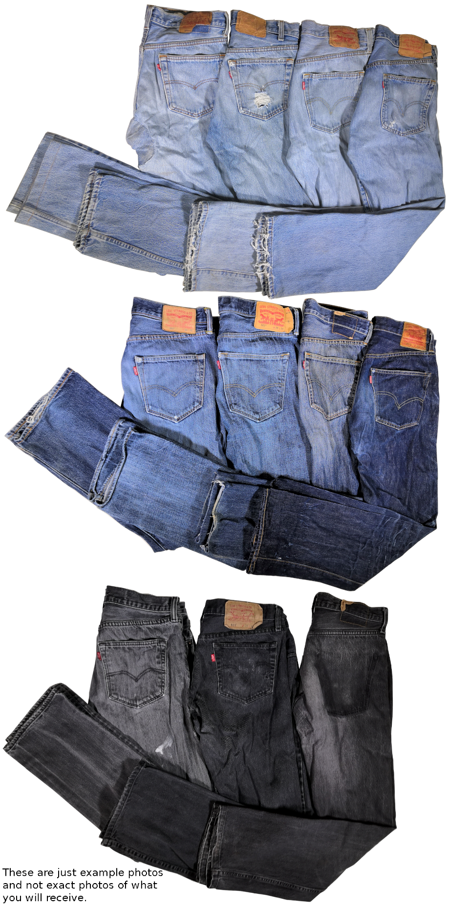 Wholesale / Joblot Levi 501 x10 Grade C Upcycling/Damaged/Distressed Levis