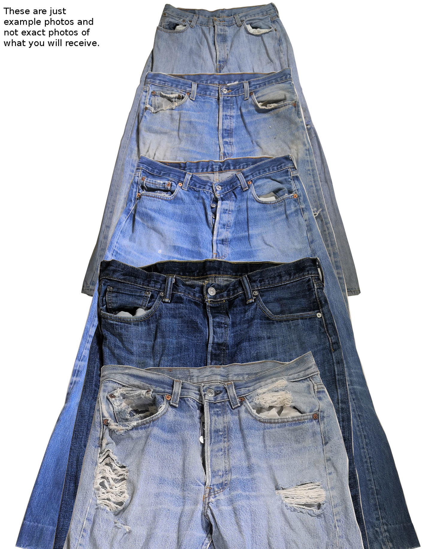 Wholesale / Joblot Levi 501 x10 Grade C Upcycling/Damaged/Distressed Levis