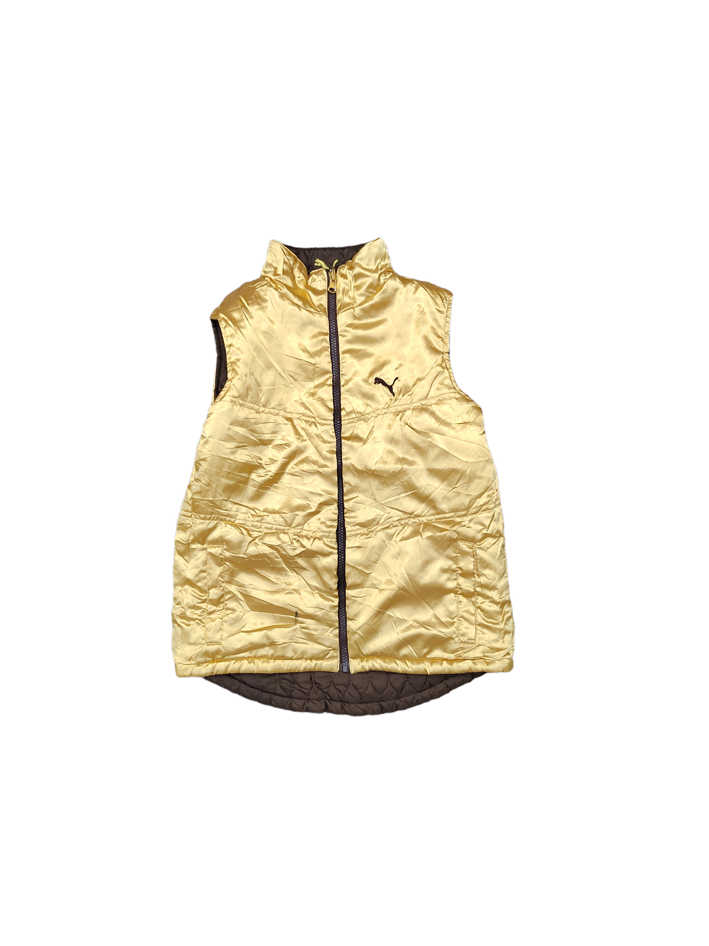 Puma Women's Bodywarmer Small 4 - 6 Brown / Gold Reversible - Grade B