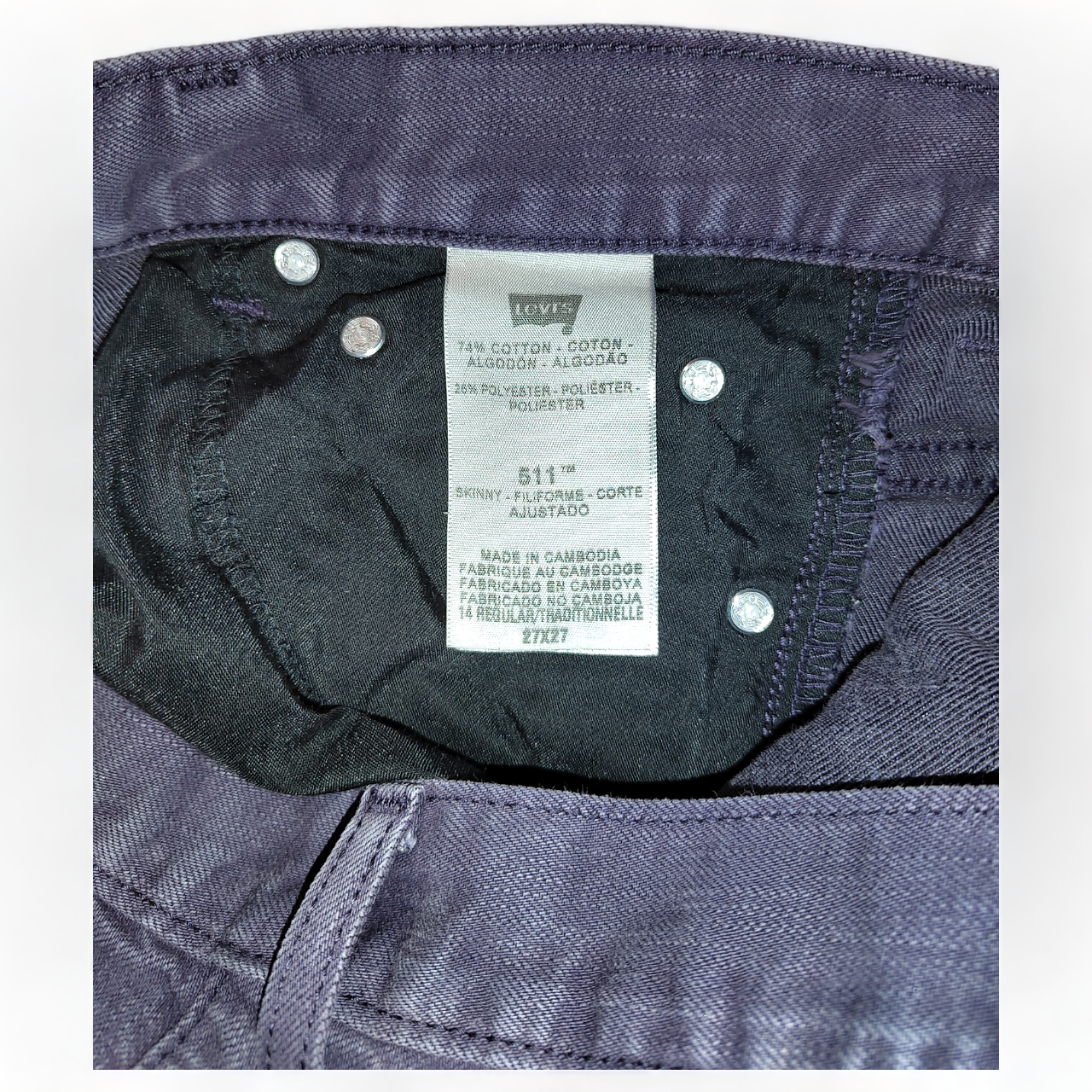 Levi's 511 Slim Purple Jeans | Size 28W 29L