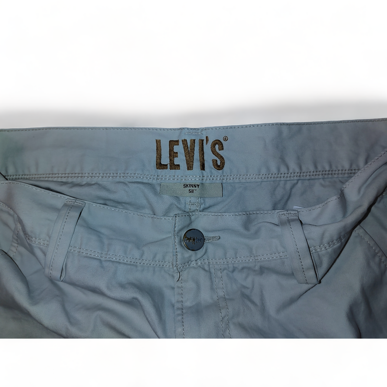 Levi's 511 Light Blue Skinny Jeans with Beige Undertone W34 L33 - Minor Tear