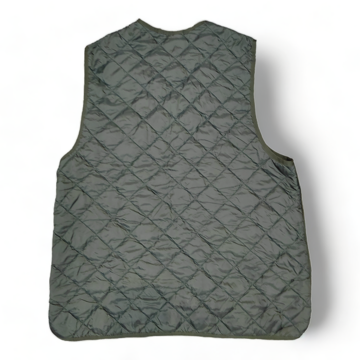 Barbour Quilted Men’s S Small Green Polar Quilt Gilet Waistcoat Zip up