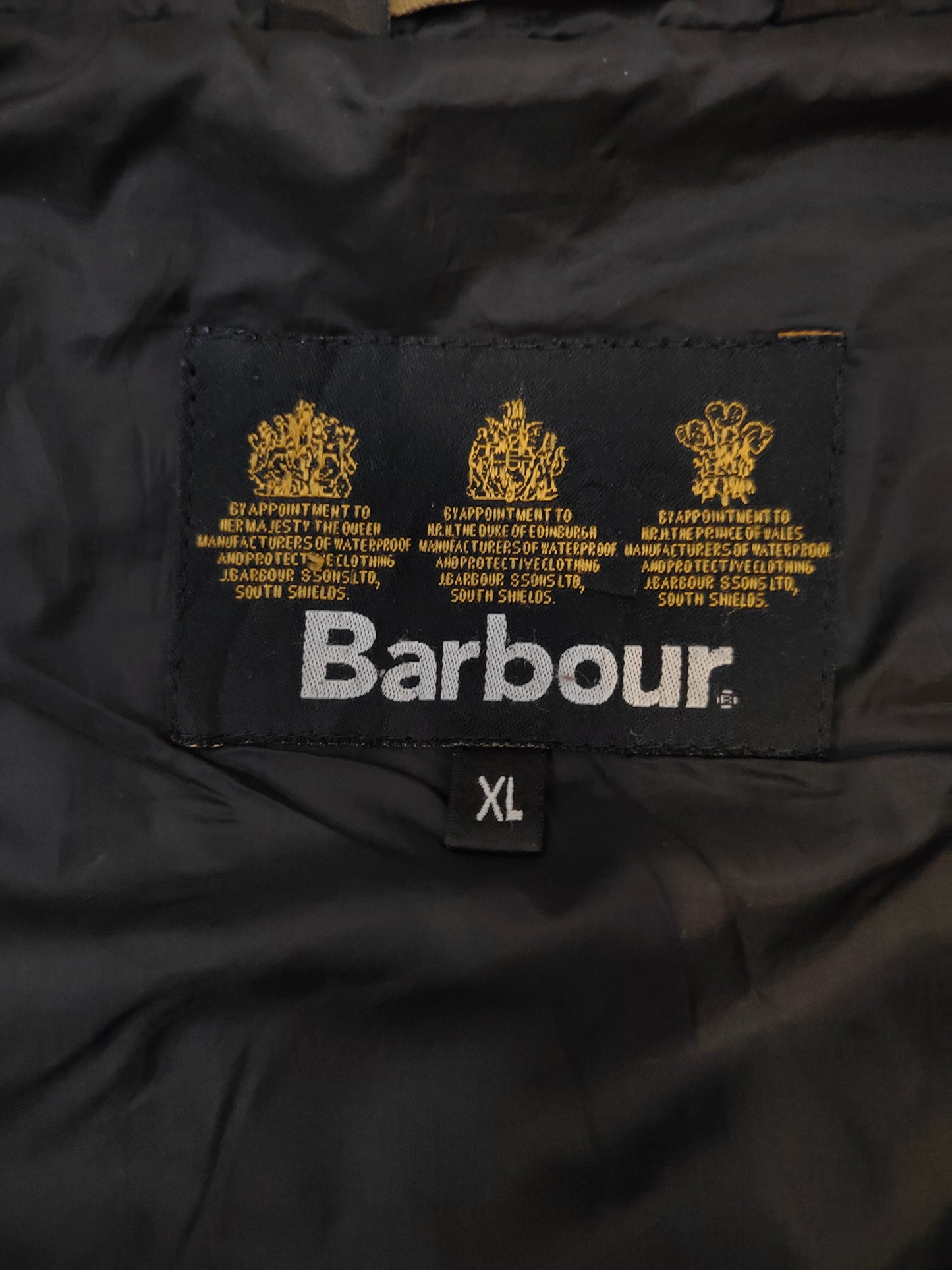 Barbour Jacket Men's L Black Zip Up Large Quilted Coat