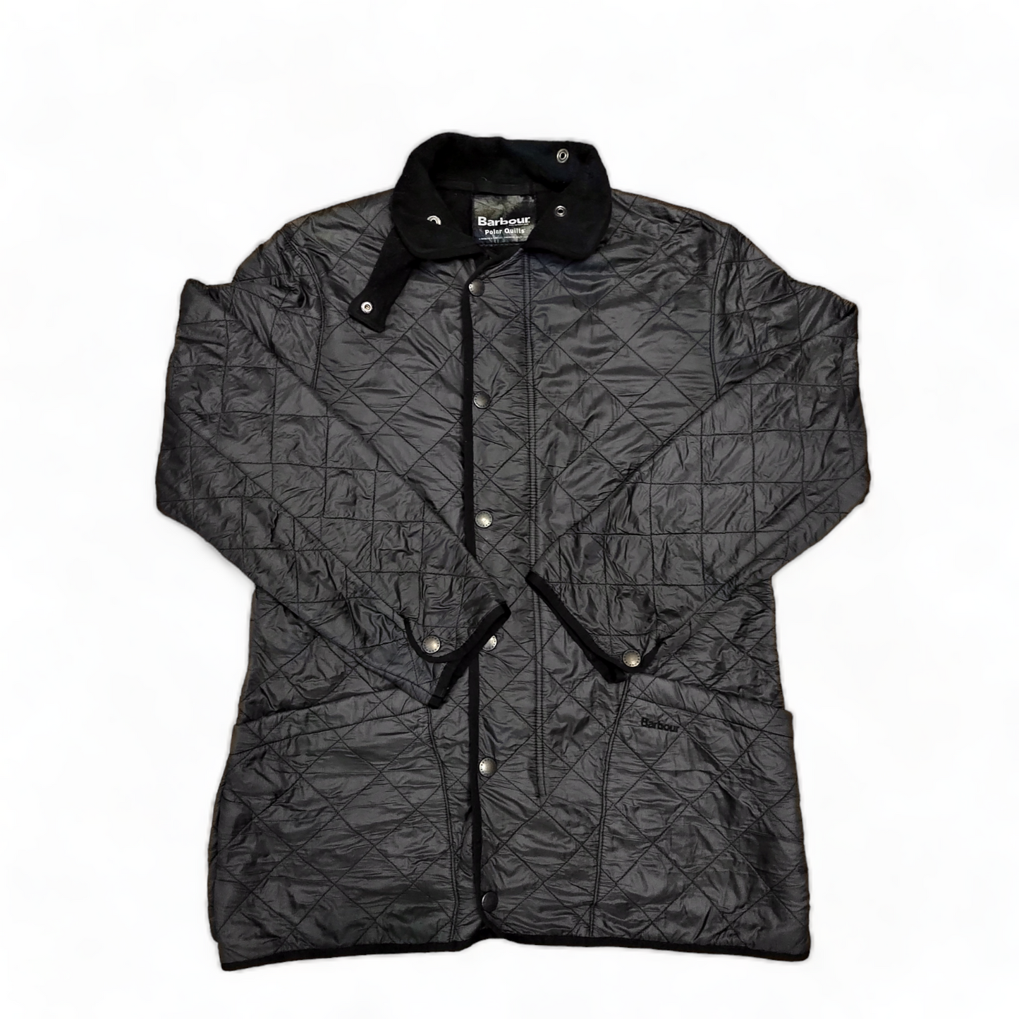 Barbour Polar Quilt Medium Black Fleece Quilted Zip Up M