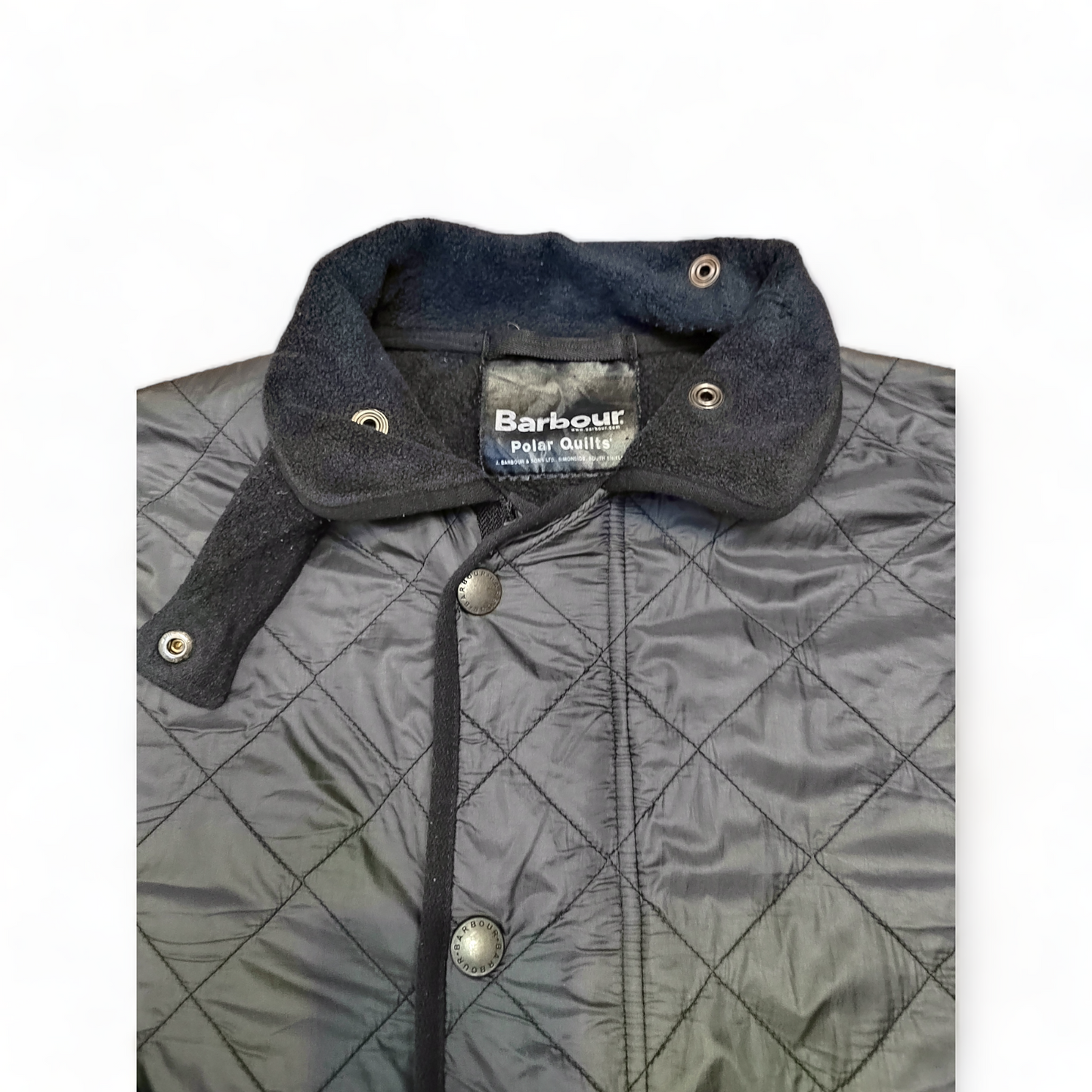 Barbour Polar Quilt Medium Black Fleece Quilted Zip Up M