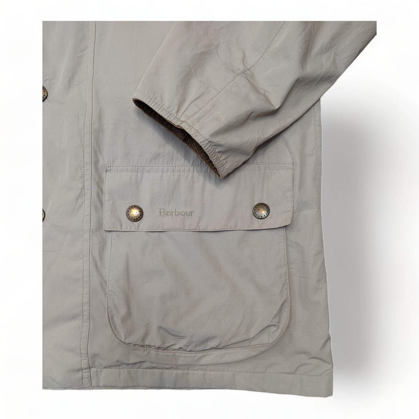 Barbour Jacket Medium Mens Beige Waterproof and Breathable Coat