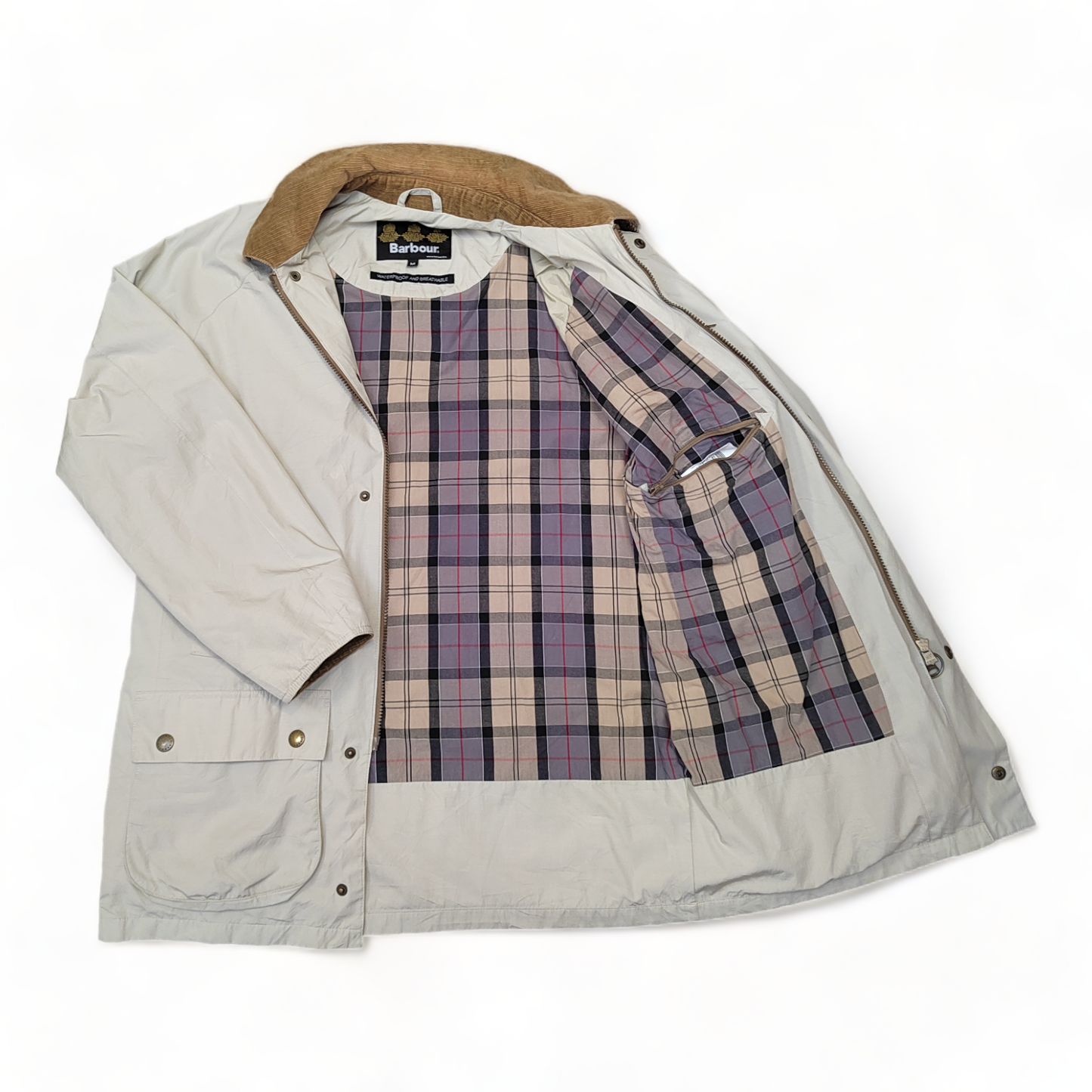 Barbour Jacket Medium Mens Beige Waterproof and Breathable Coat