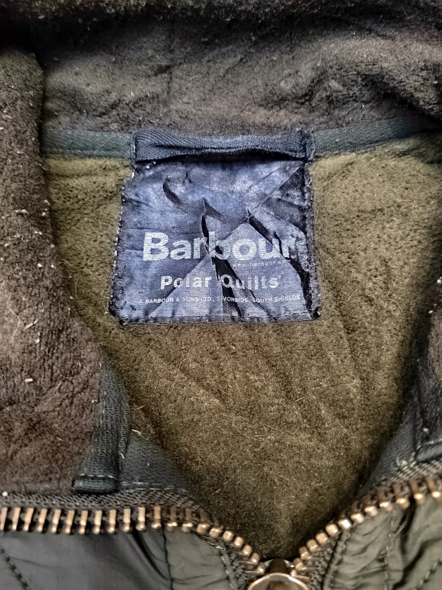 Barbour Mens Jacket XL Green Polar Quilts Coat Extra Large