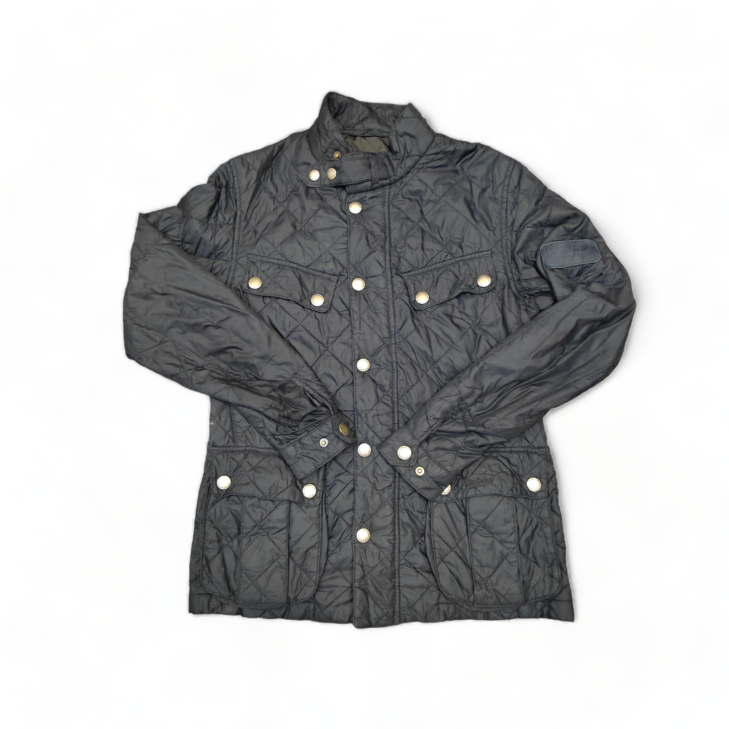 Barbour International Mens Small Jacket Black Coat Quilted