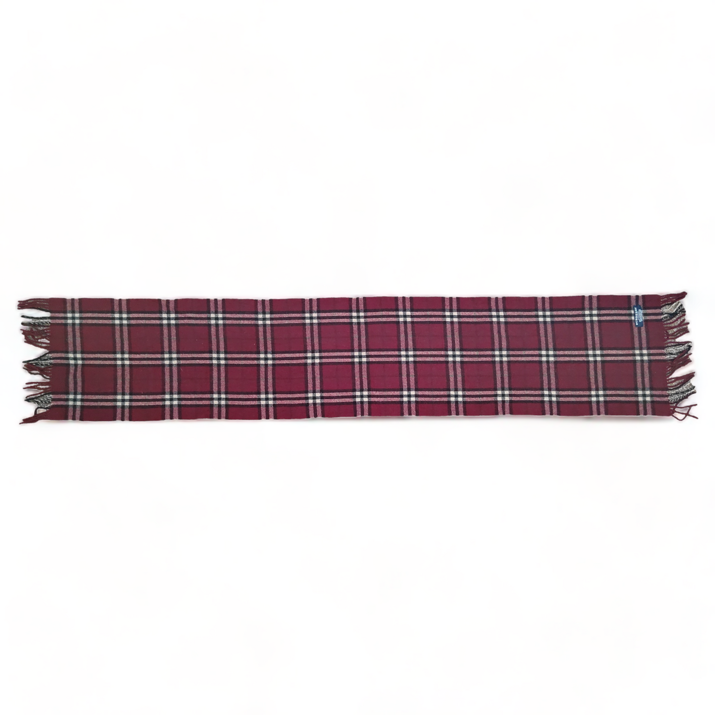 Burberry Of London 100% Cashmere Red Nova Check Scarf 90’s Vintage Made In England