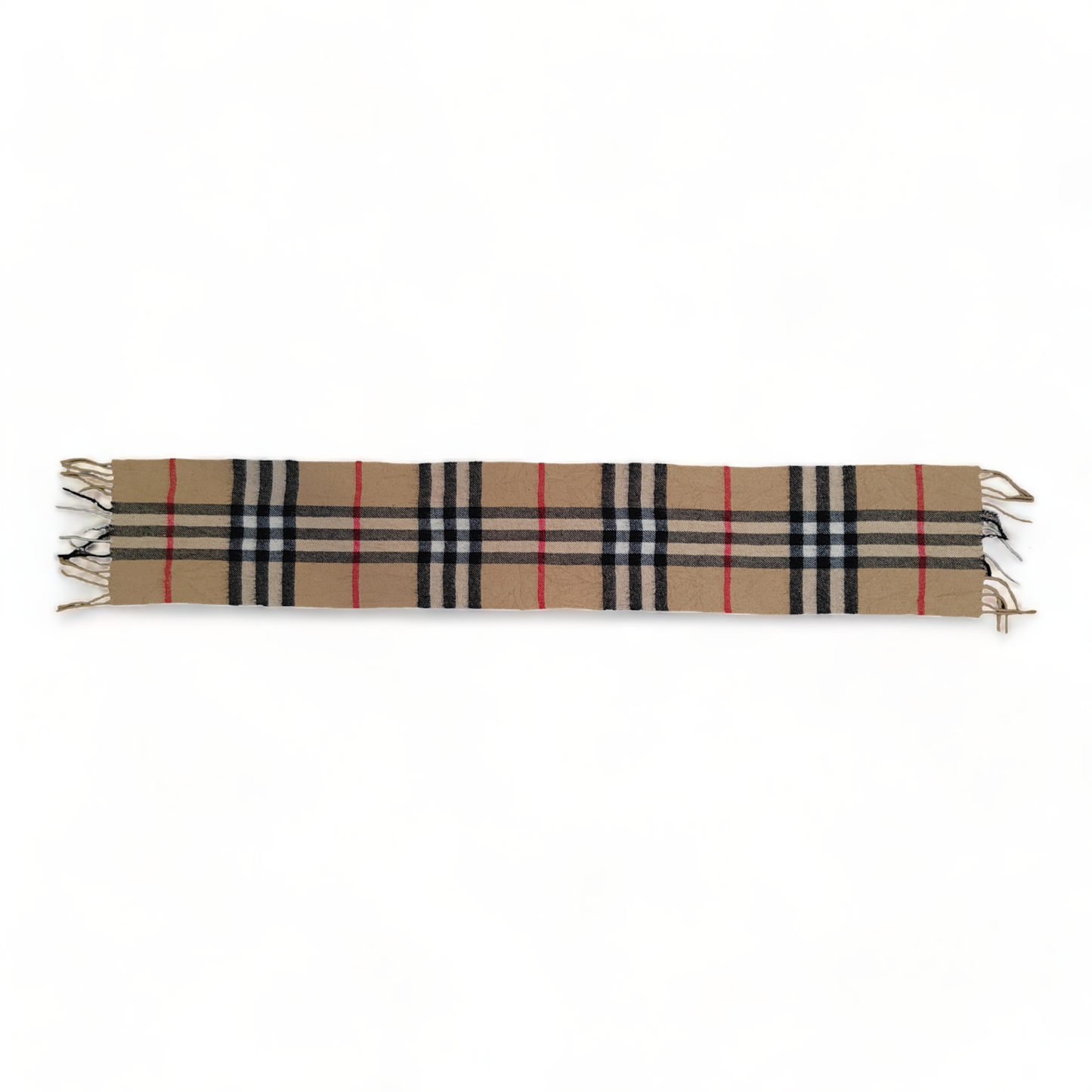 Burberry Scarf 100% Cashmere Nova Check Beige Made In Scotland