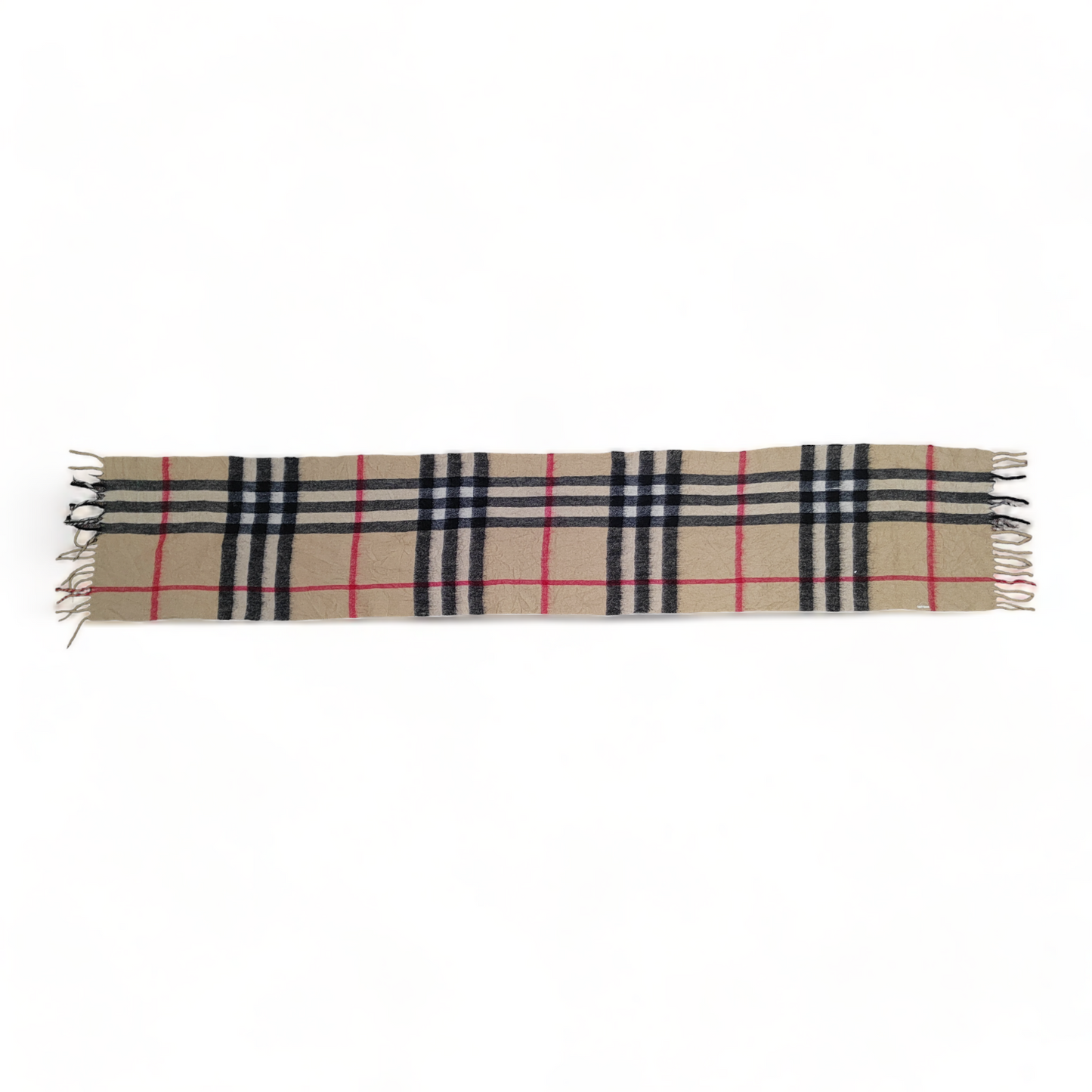 Burberry Scarf 100% Cashmere Nova Check Beige Made In Scotland