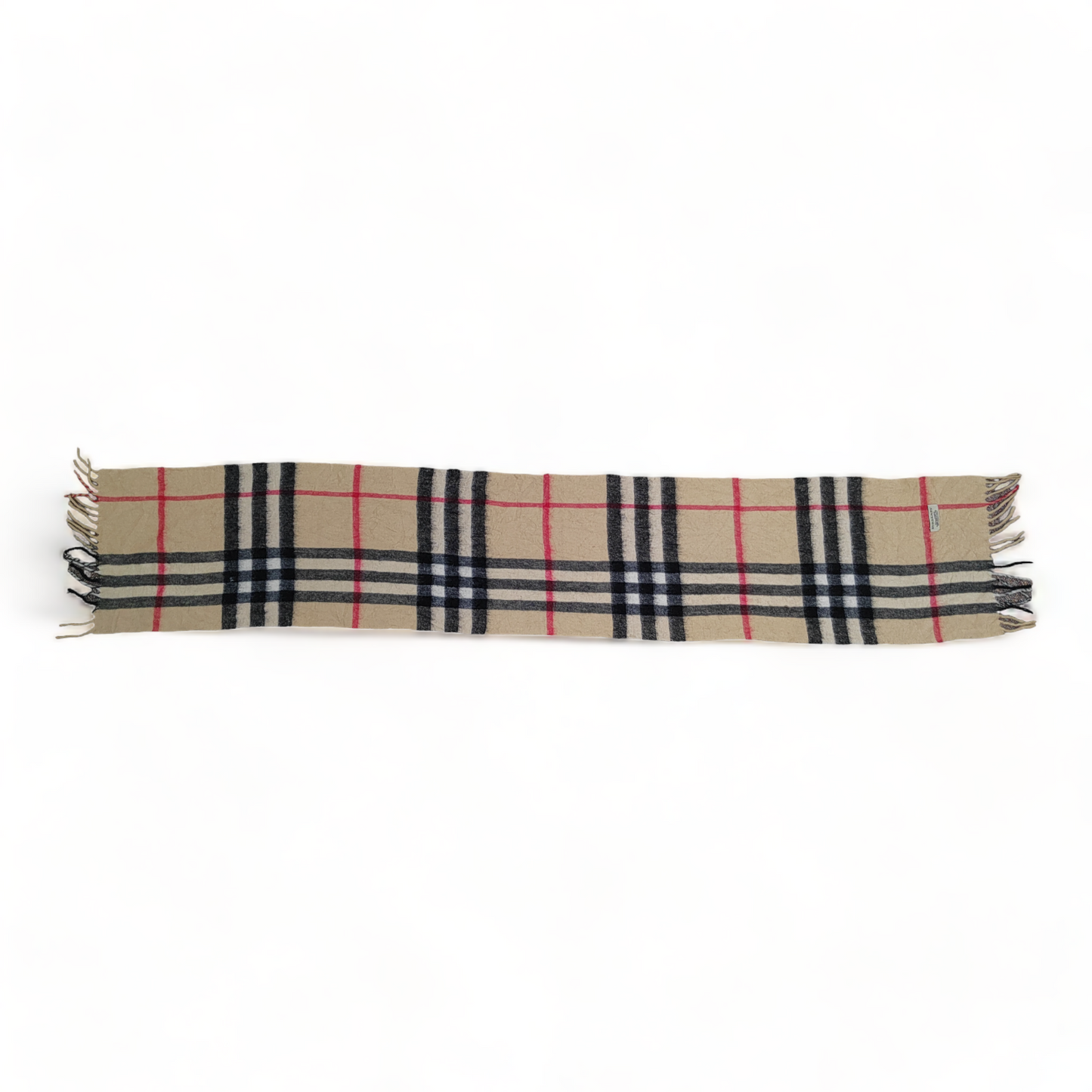 Burberry Scarf 100% Cashmere Nova Check Beige Made In Scotland