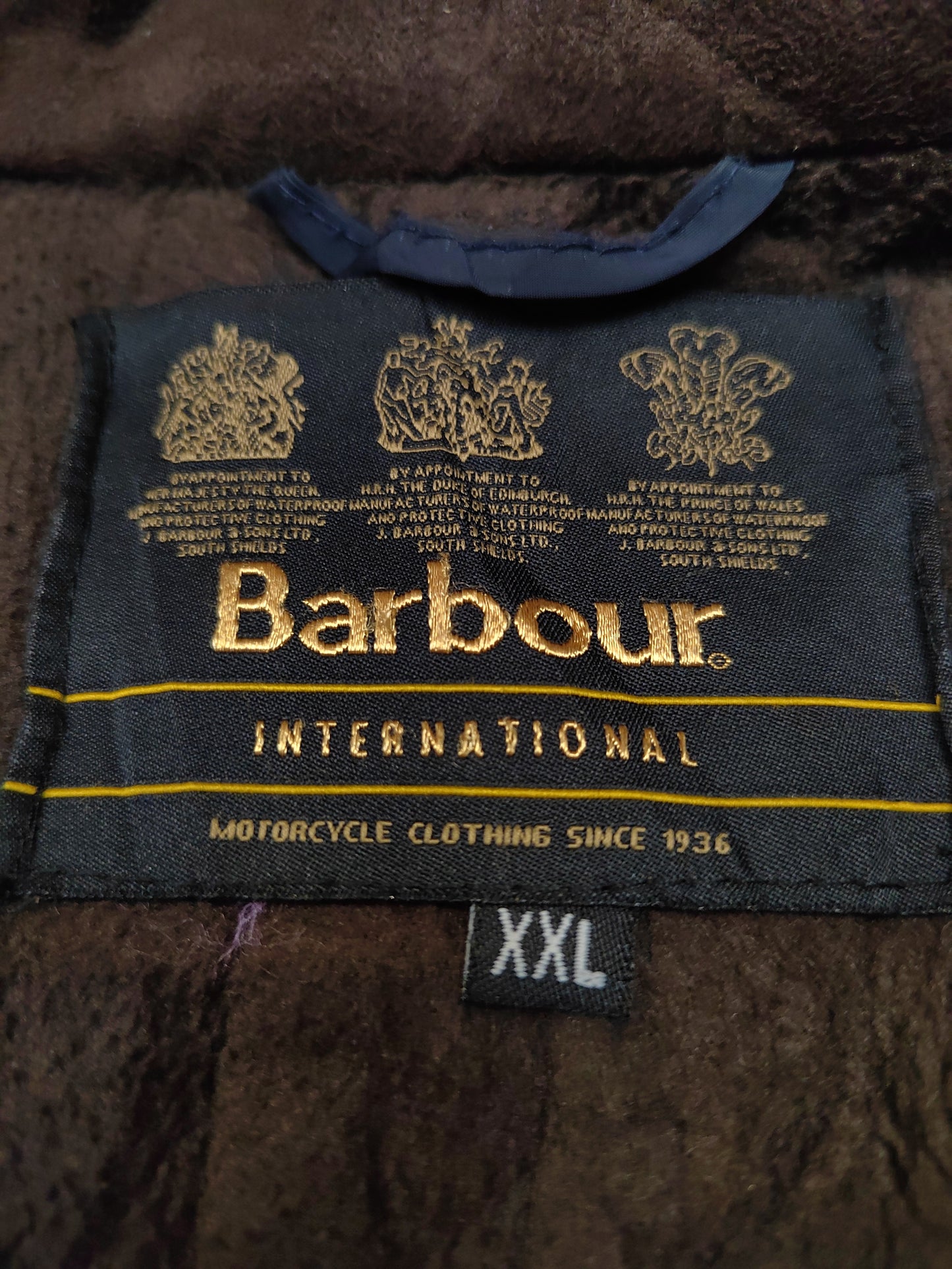 Barbour International Jacket Mens XL Dark Blue Zip Up Extra Large