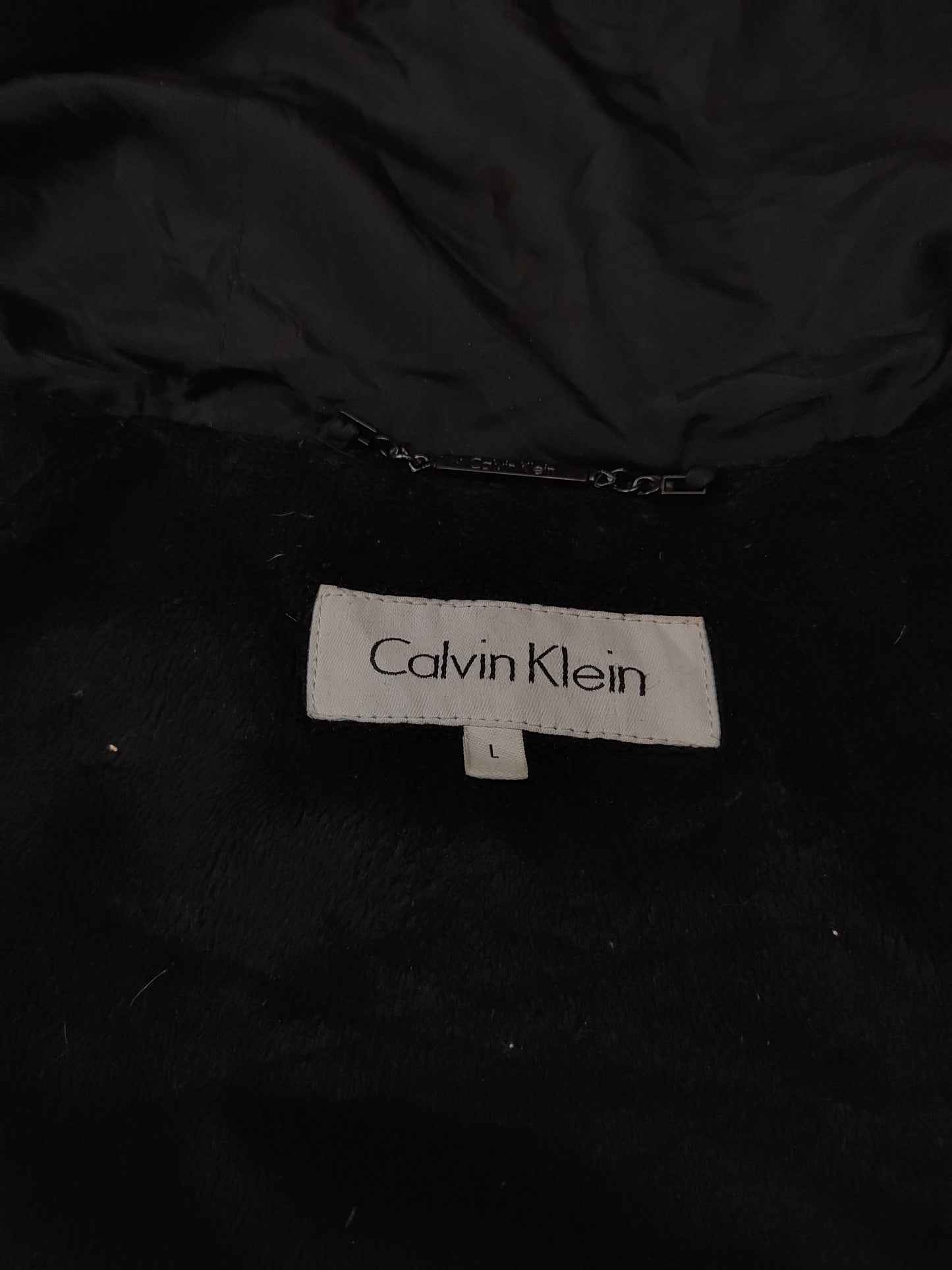 Calvin Klein Mens Jacket Large Black Zip Up Down L