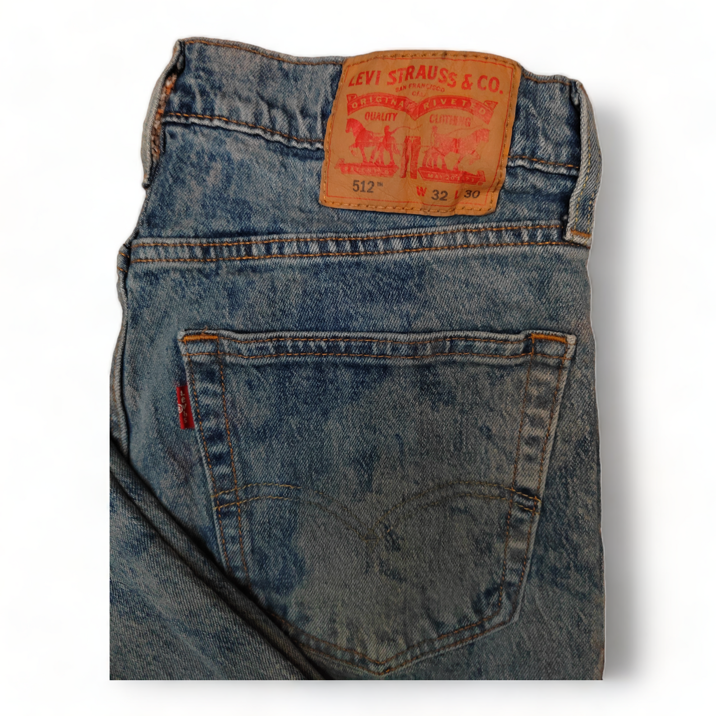 Levi 512 Women’s W32 Acid Wash Blue – 32 x 29 – Levis Jeans