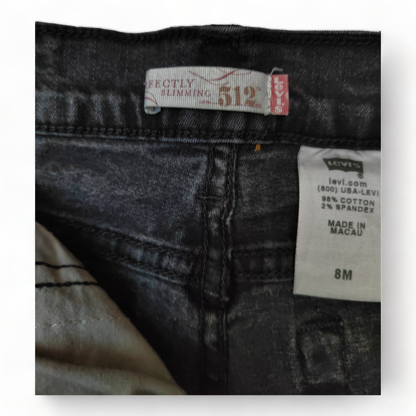 Levi 512 Womens W26 Black – 36 x 31 - Perfectly Slimming – Levis Jeans