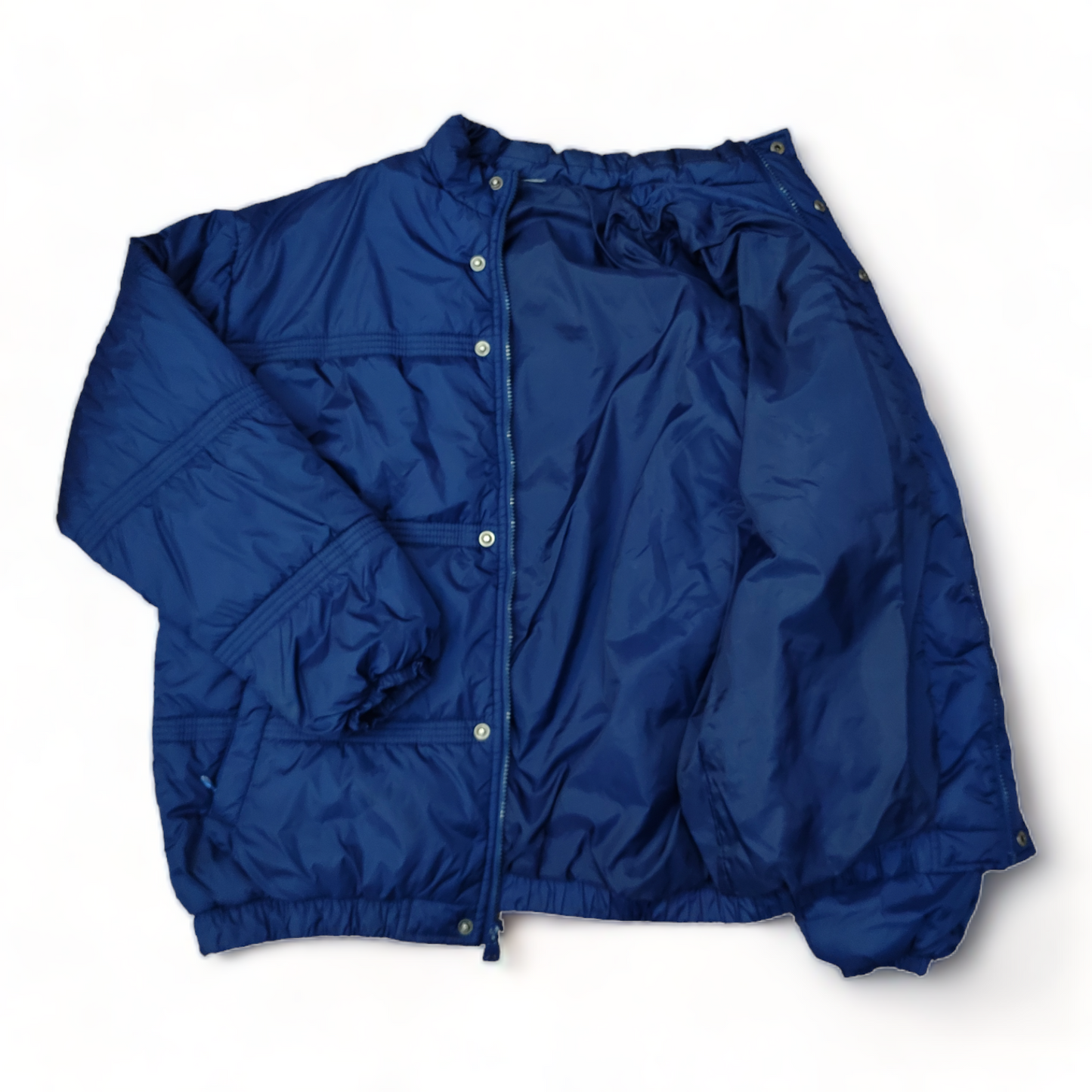 ADIDAS Mens Large Puffer Jacket Blue Zip-Up 90s