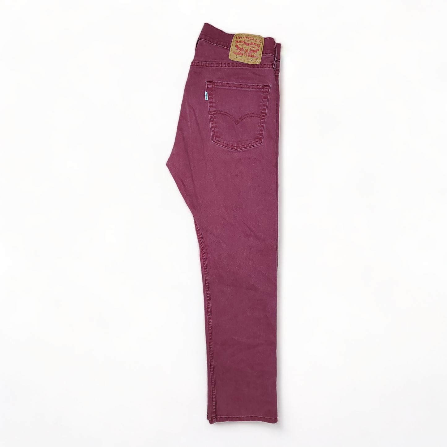 Levi 513 Mens W32 Burgundy – Slim Straight Fit – 32 x 29 - Levis