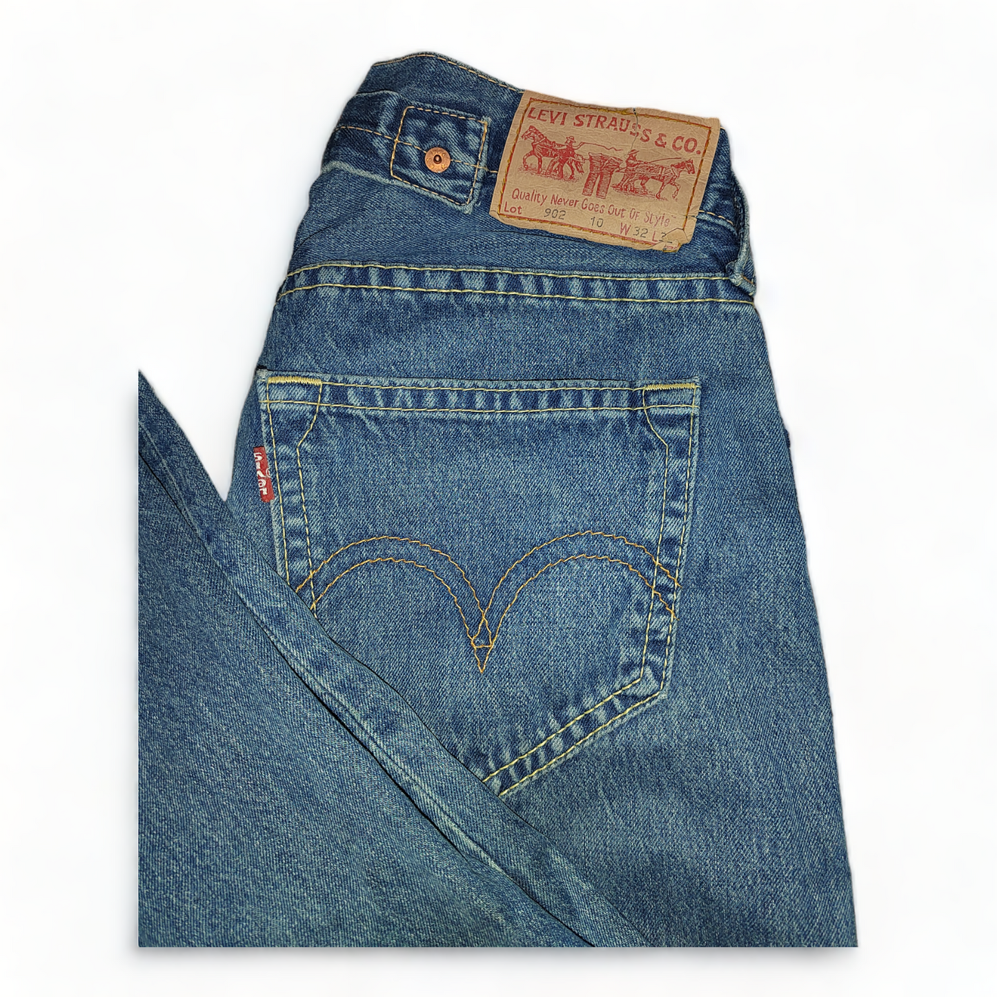 Levi Lot 902 Vintage Jeans Mens W34- Dark Blue  – Back Buckle – 34 x 29 – Levis