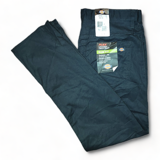 Dickies Mens W34 Black - 34 x 30 – Tapered Leg – Flexible – Trousers