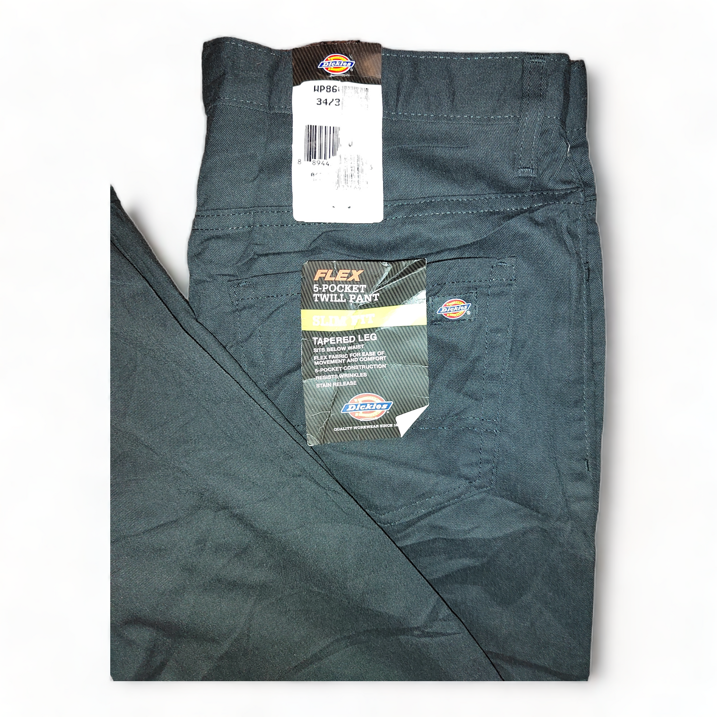 Dickies Mens W34 Black - 34 x 30 – Tapered Leg – Flexible – Trousers