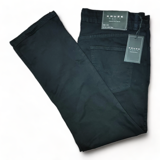 Kruze Denim Jeans Mens W37 Black – 37 x 29 – Slim Fit