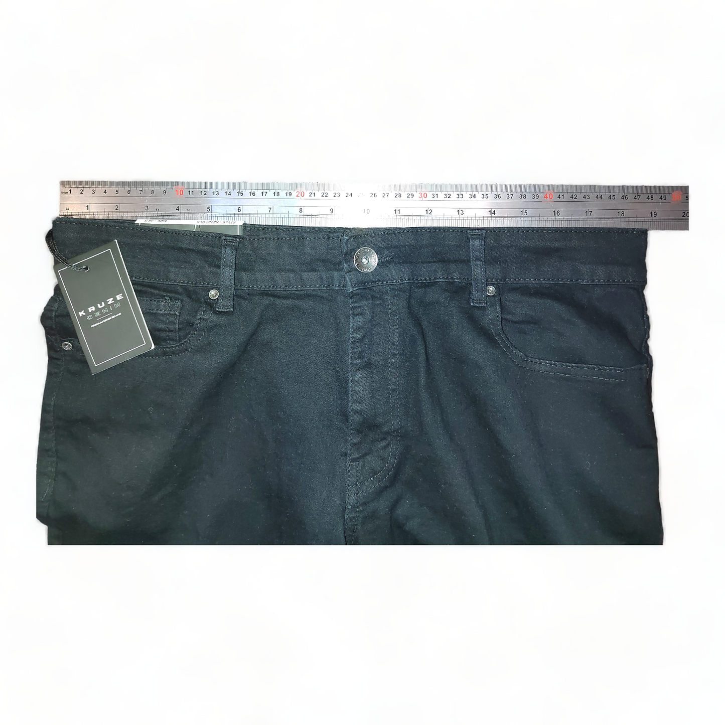 Kruze Denim Jeans Mens W37 Black – 37 x 29 – Slim Fit