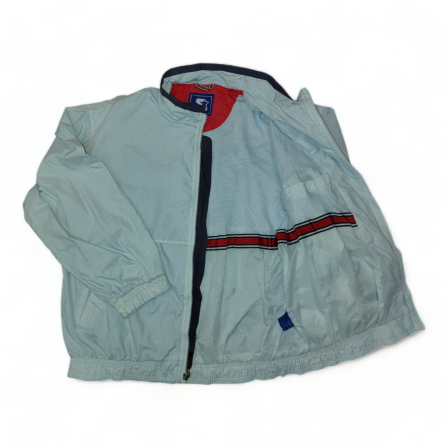 Vintage Starter Jacket Mens Large Light Blue Zip up