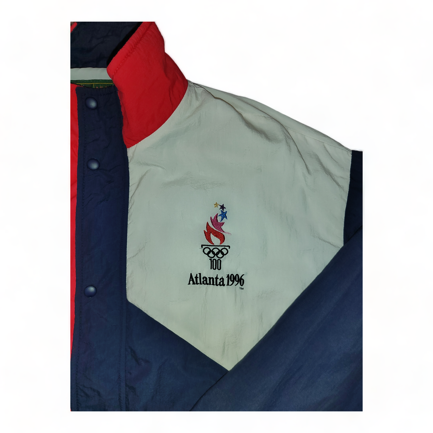 Vintage Atlanta 1996 Olympics Jacket USA Red / Navy – Baggy Windbreaker - Extra Large 90s