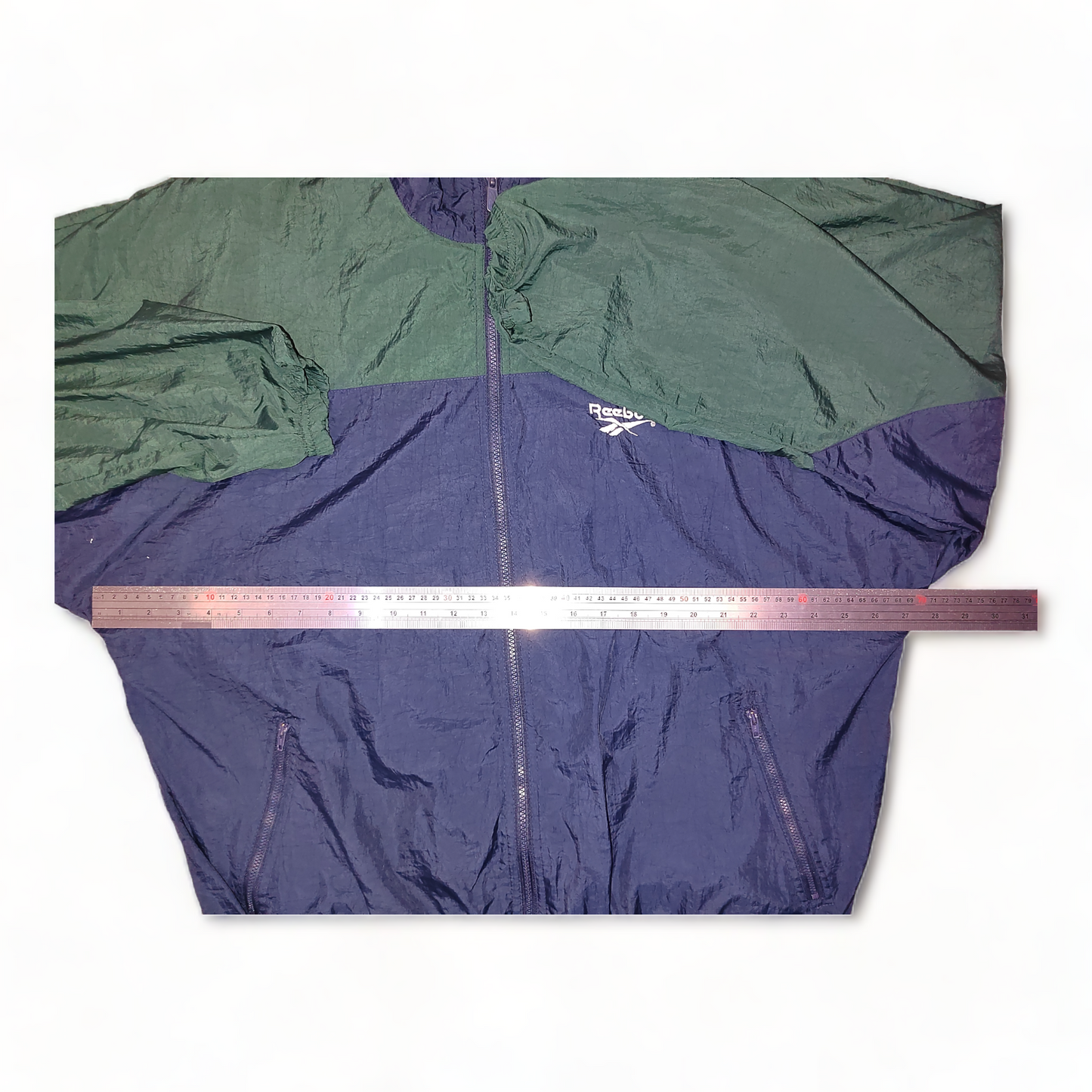 Reebok Windbreaker Mens Large Green Zip Up Baggy – 90’s Vintage