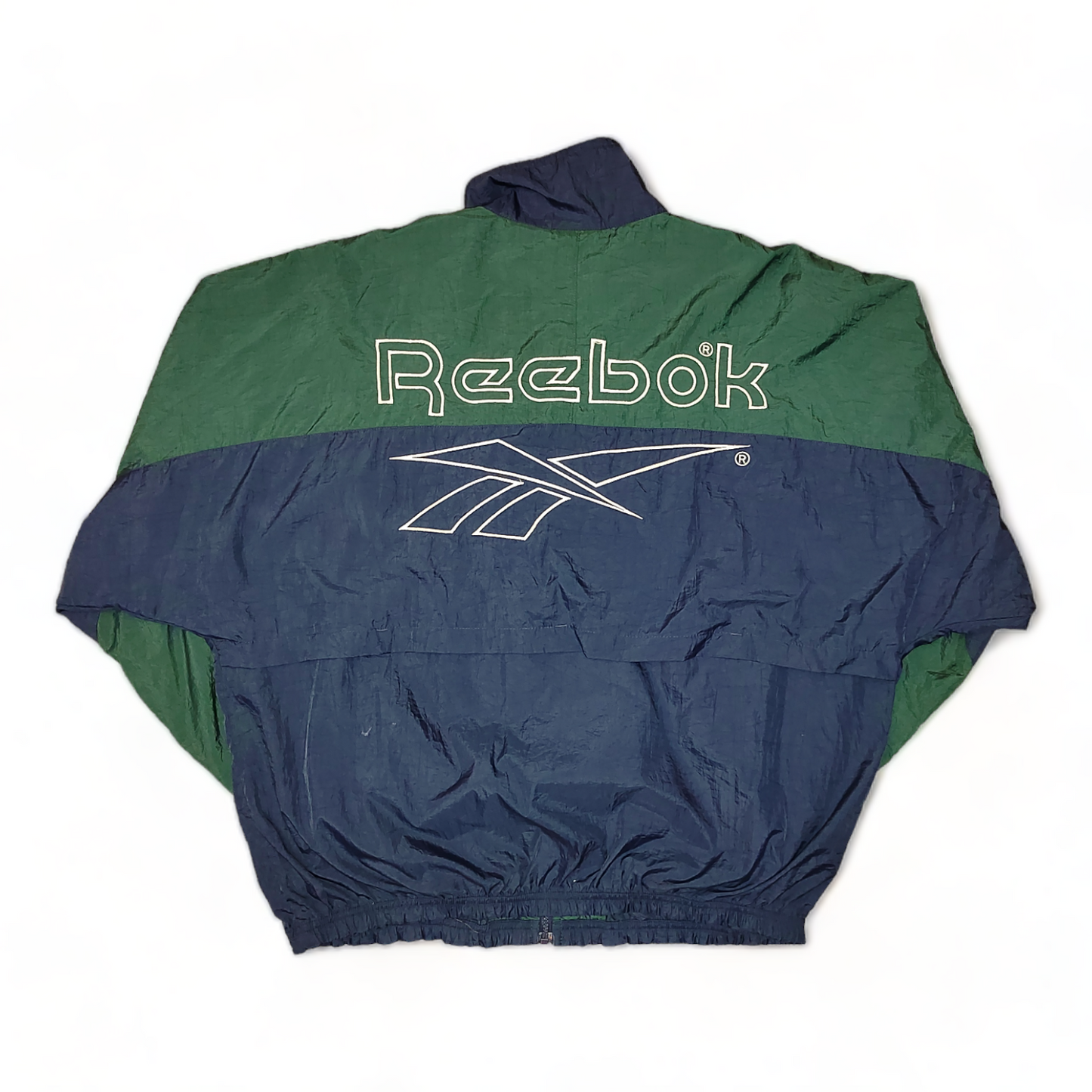 Reebok Windbreaker Mens Large Green Zip Up Baggy – 90’s Vintage