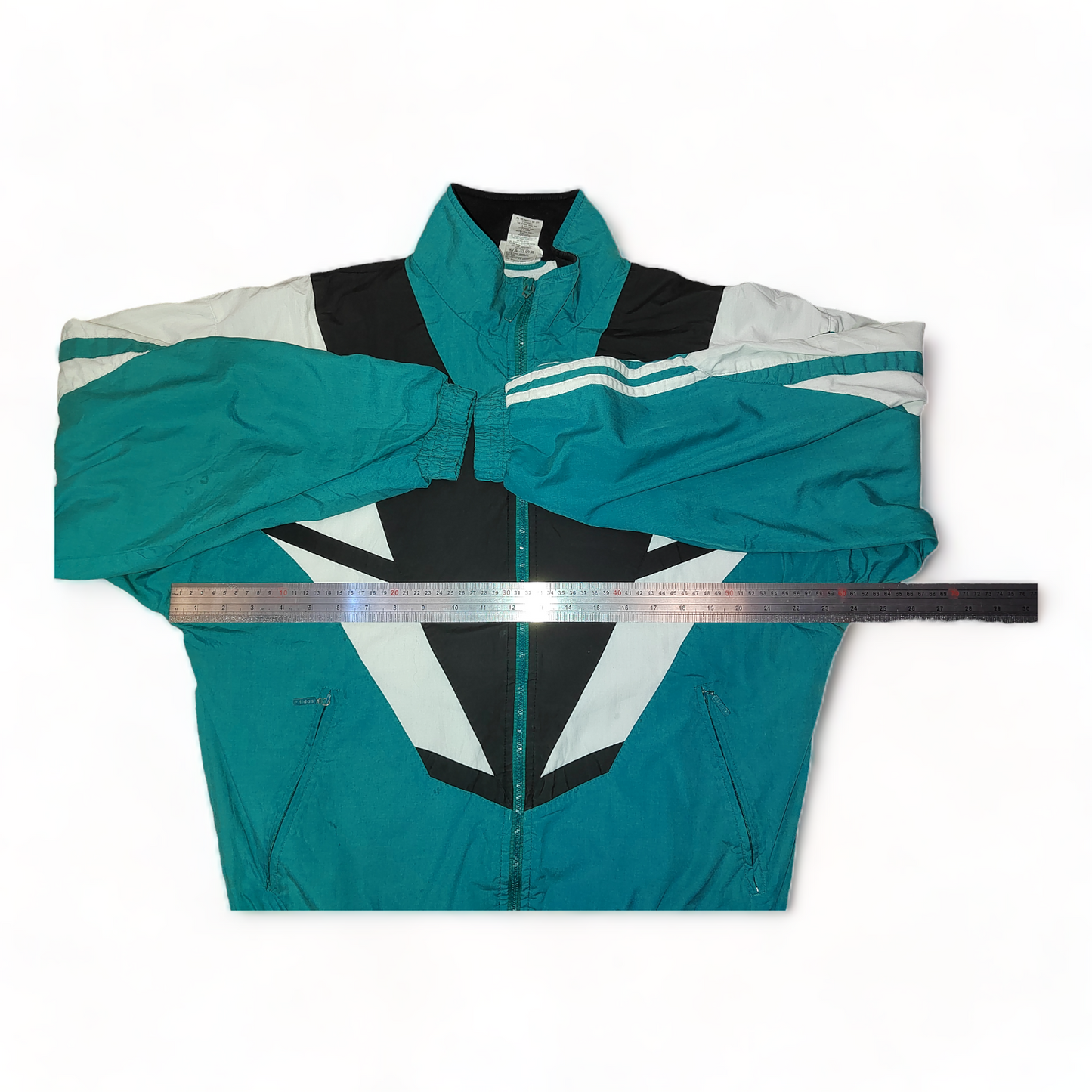 Adidas Windbreaker Mens Small Teal 90s Zip Up Jacket