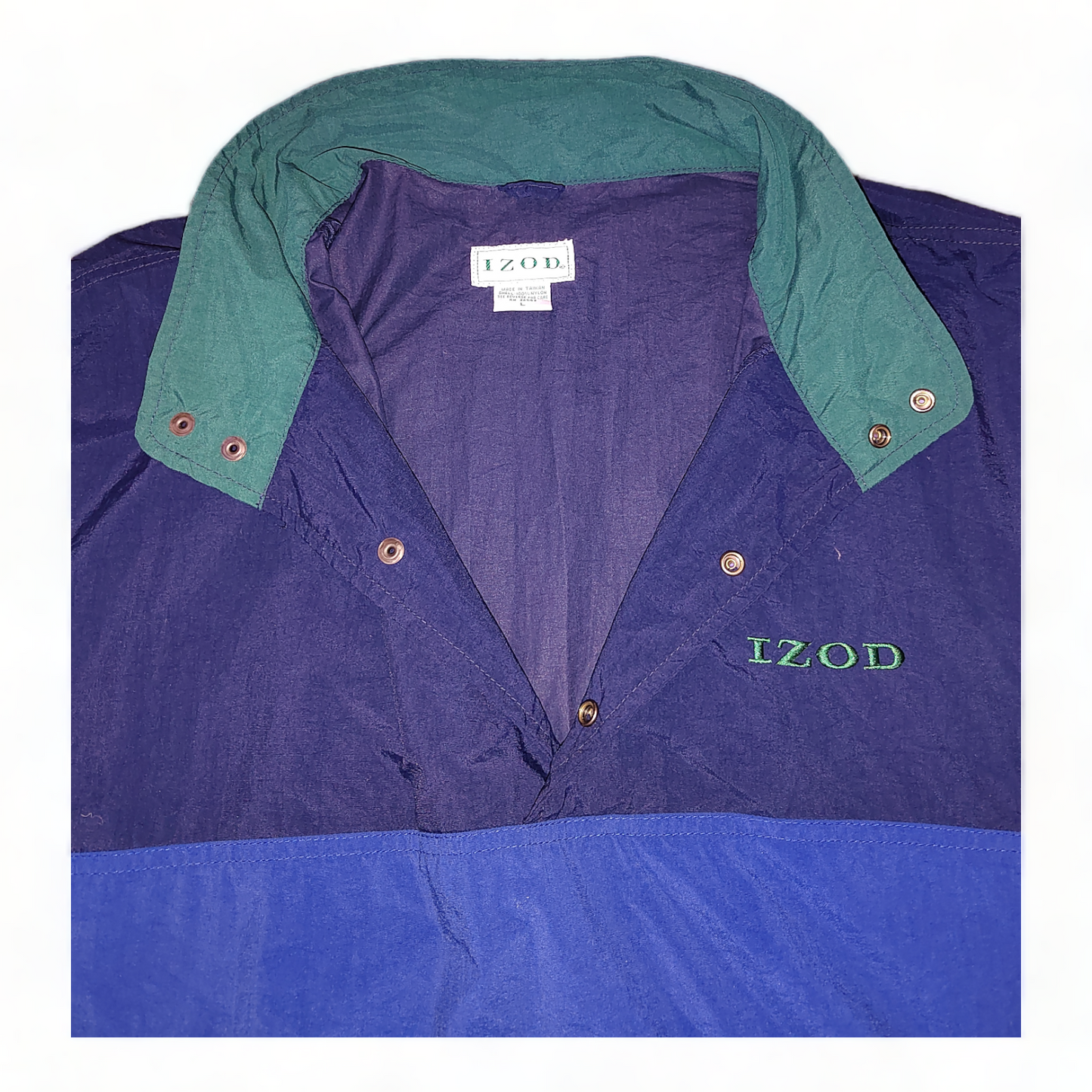 Izod Windbreaker Mens  2XL Blue – Baggy Puller Over - Vintage