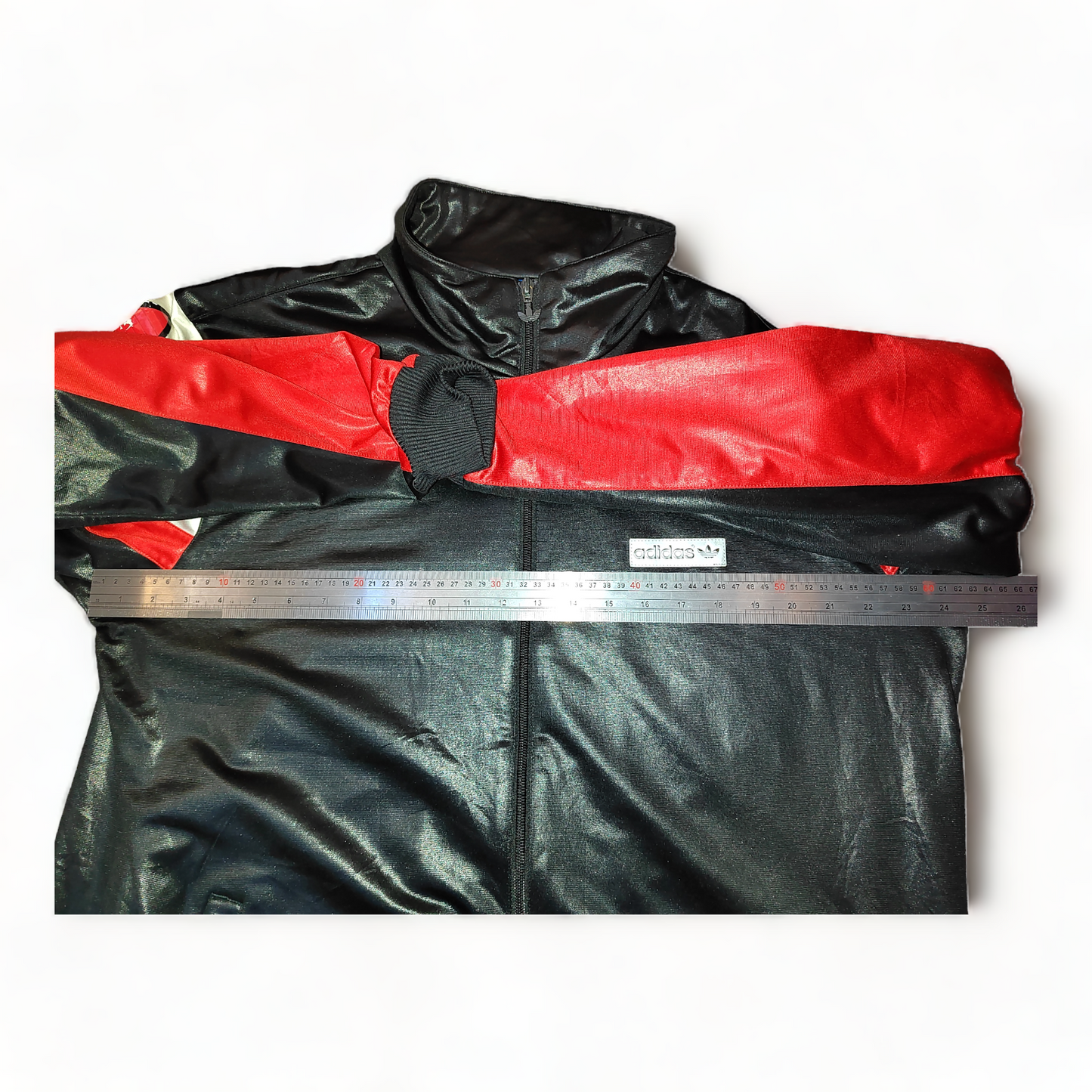 Adidas Jumper Mens XL Black Red Zip Up Windbreaker