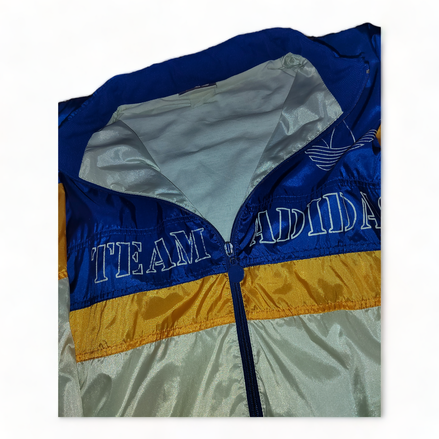 Adidas Windbreaker Mens Large Blue White – 80’s Vintage - L