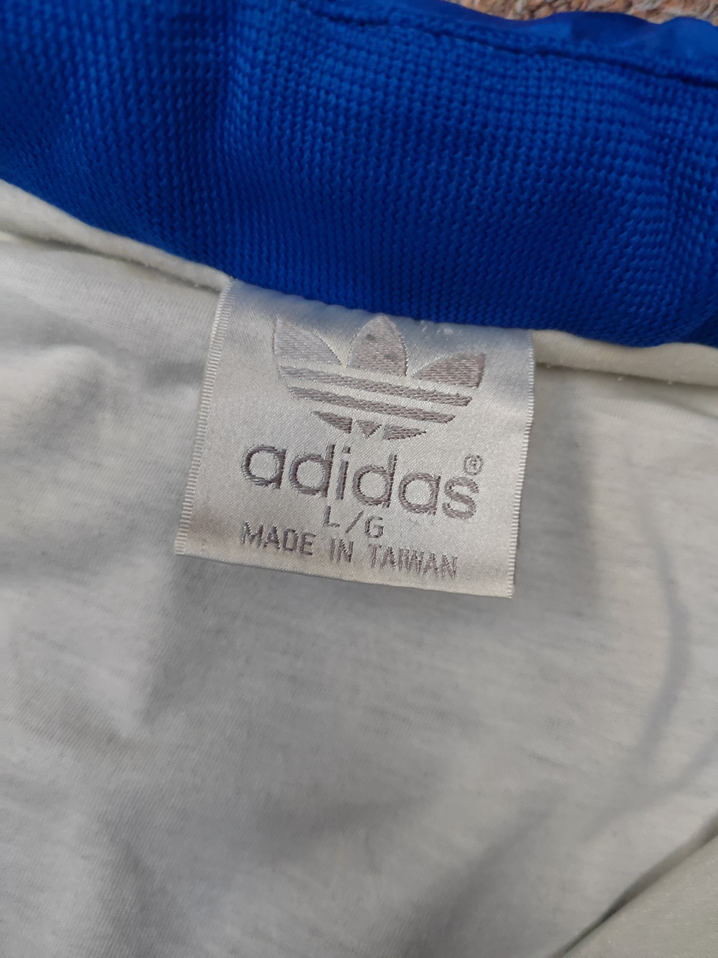 Adidas Windbreaker Mens Large Blue White – 80’s Vintage - L