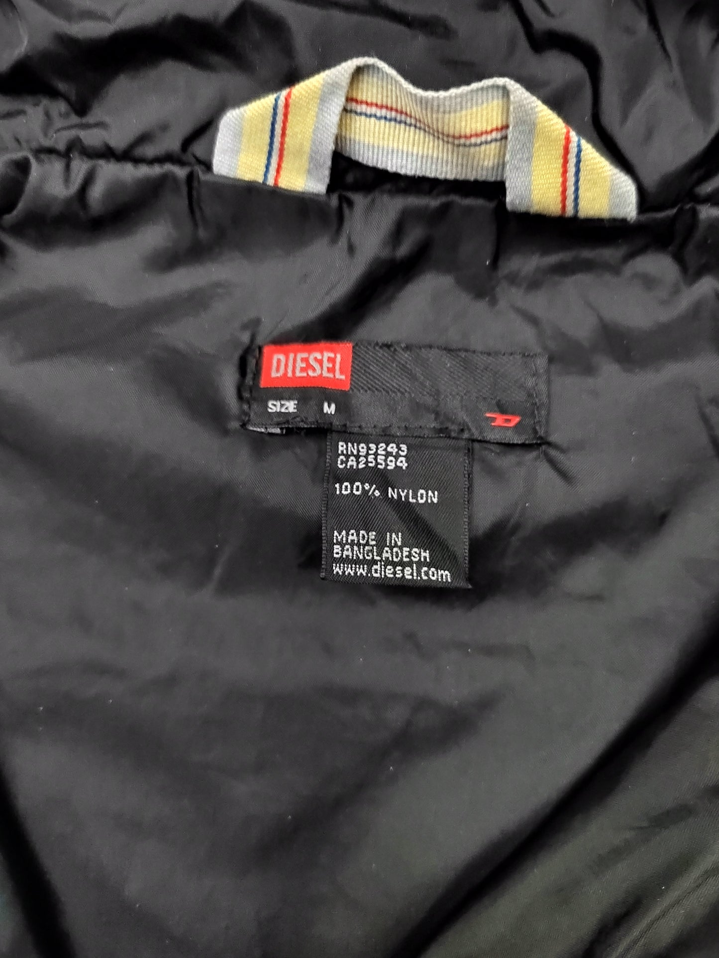 Diesel Windbreaker Mens Medium Black M