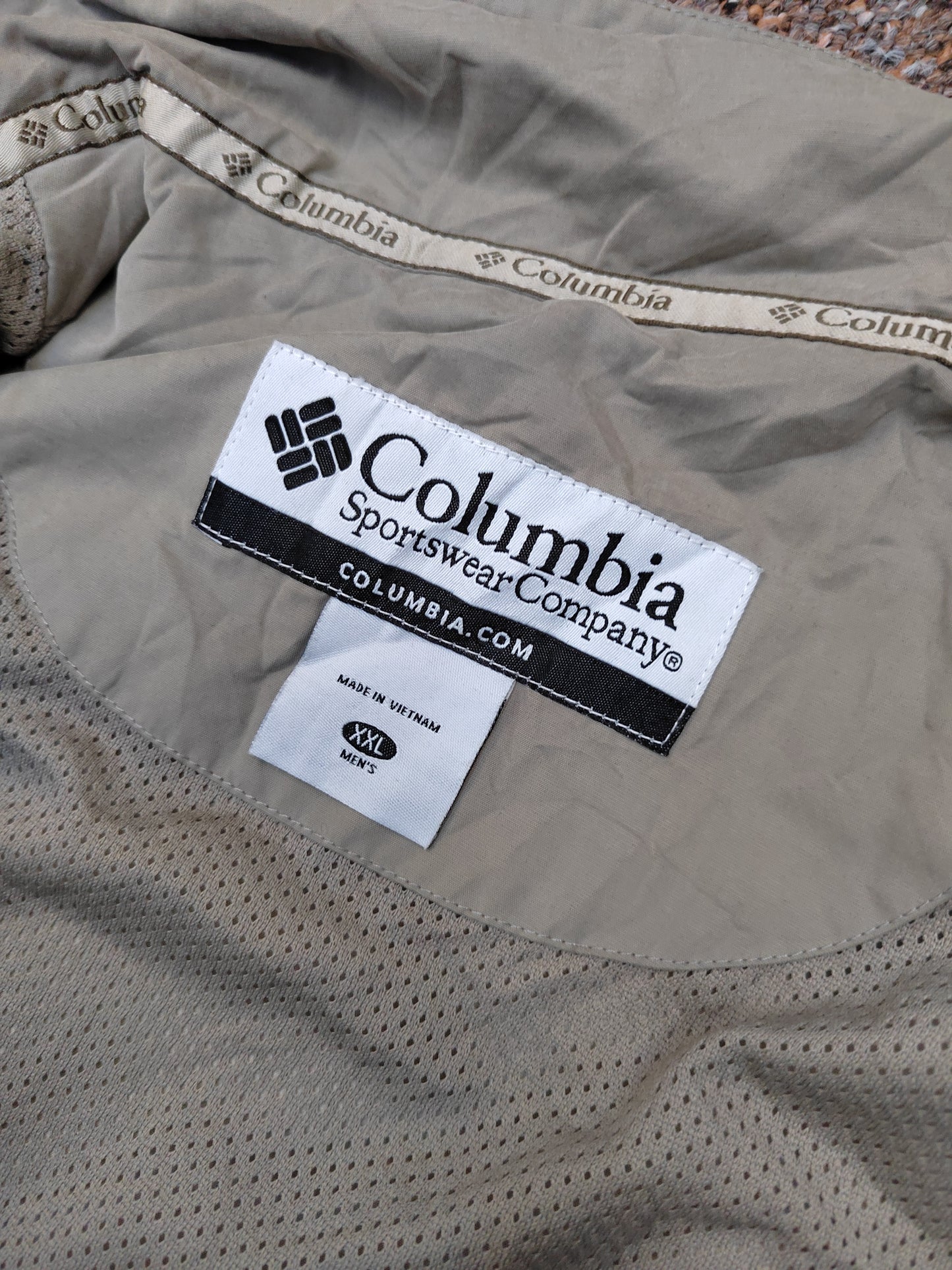 Columbia Jacket Mens XXL Beige Windbreaker