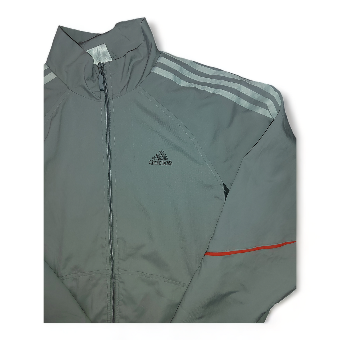 Adidas Windbreaker Mens Large Grey Coat