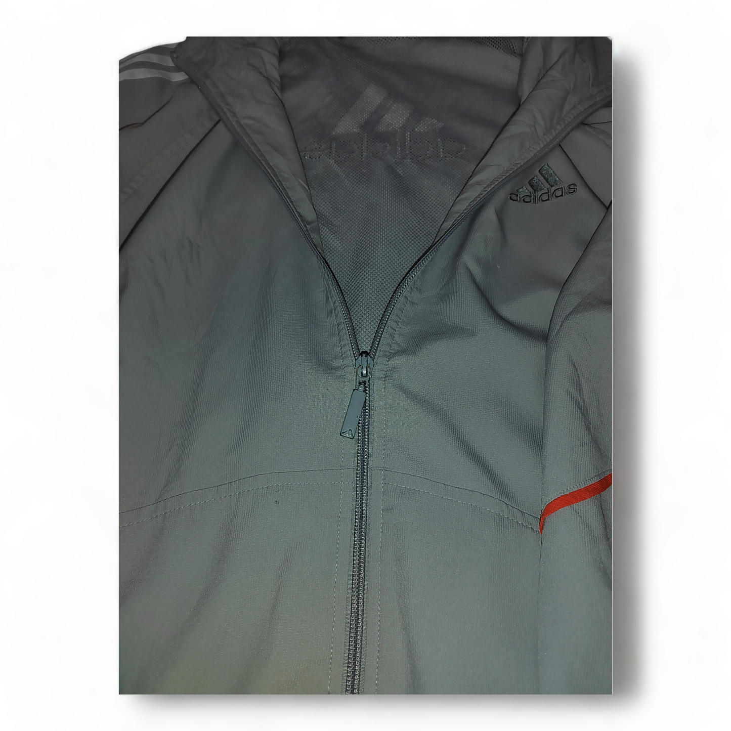 Adidas Windbreaker Mens Large Grey Coat