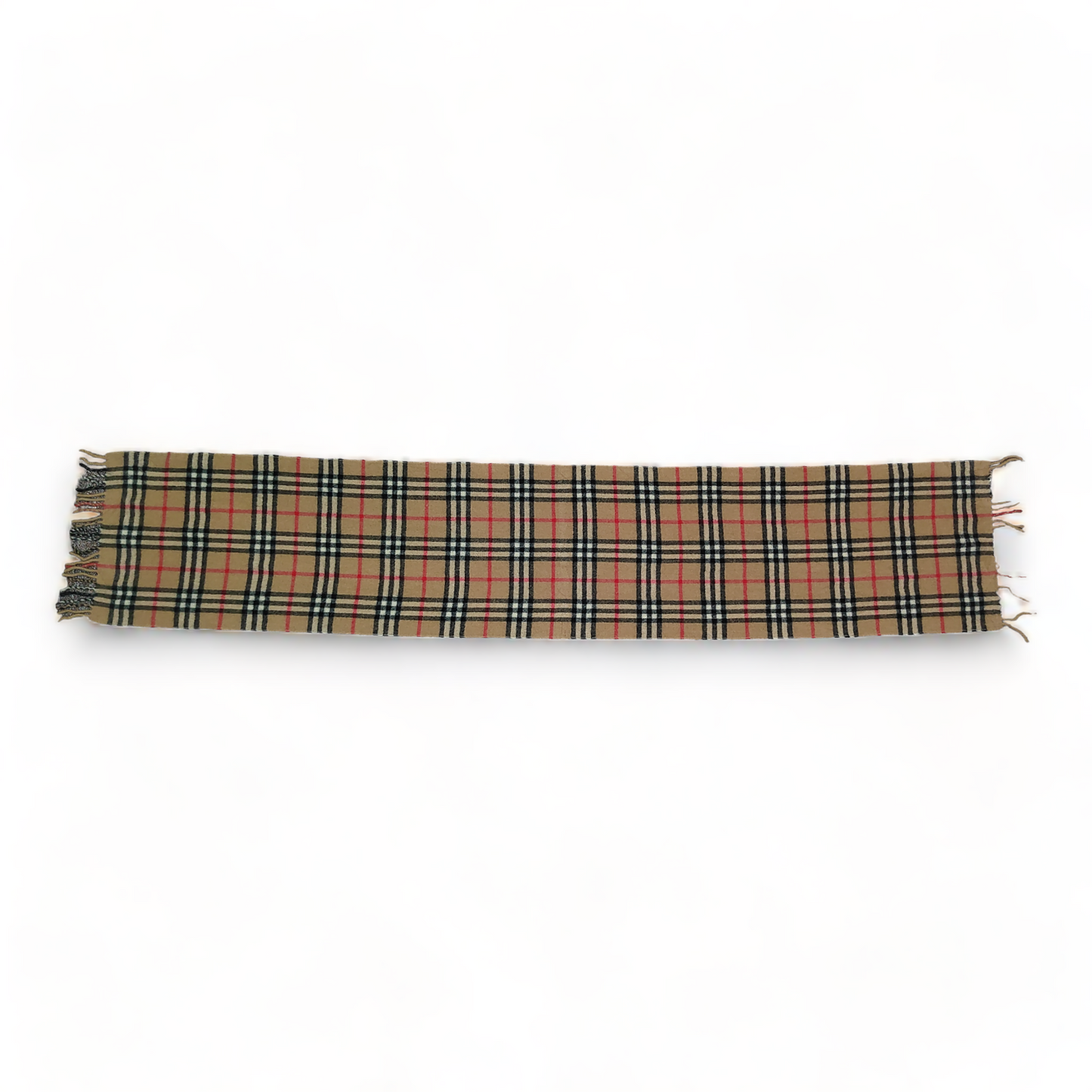 Burberry Scarf Lambswool Nova Check Beige London Made In England