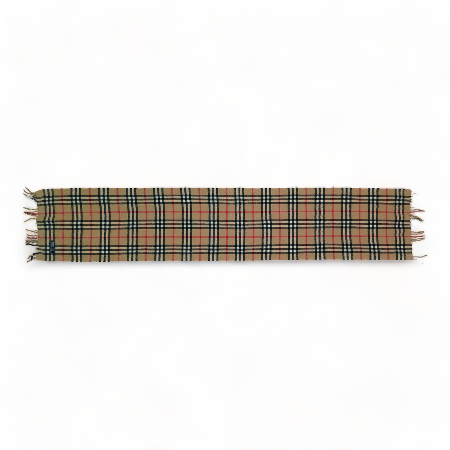 Burberry Scarf Lambswool Nova Check Beige London Made In England