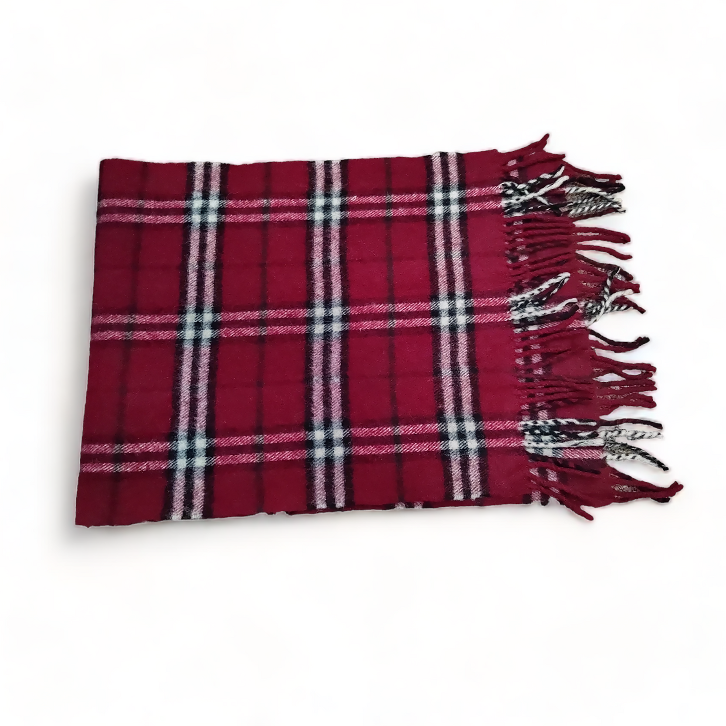 Burberry Scarf Cashmere Nova Check Green London Made In England