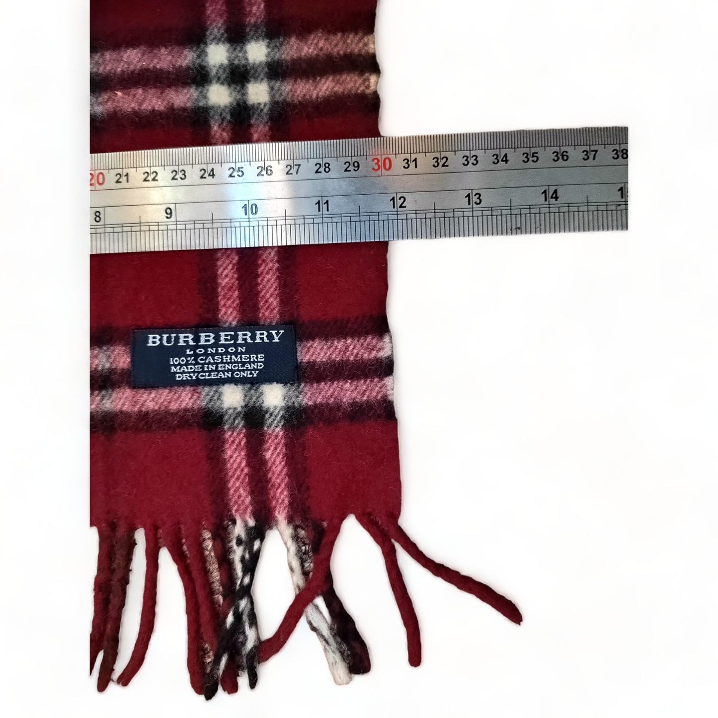 Burberry Scarf Cashmere Nova Check Green London Made In England