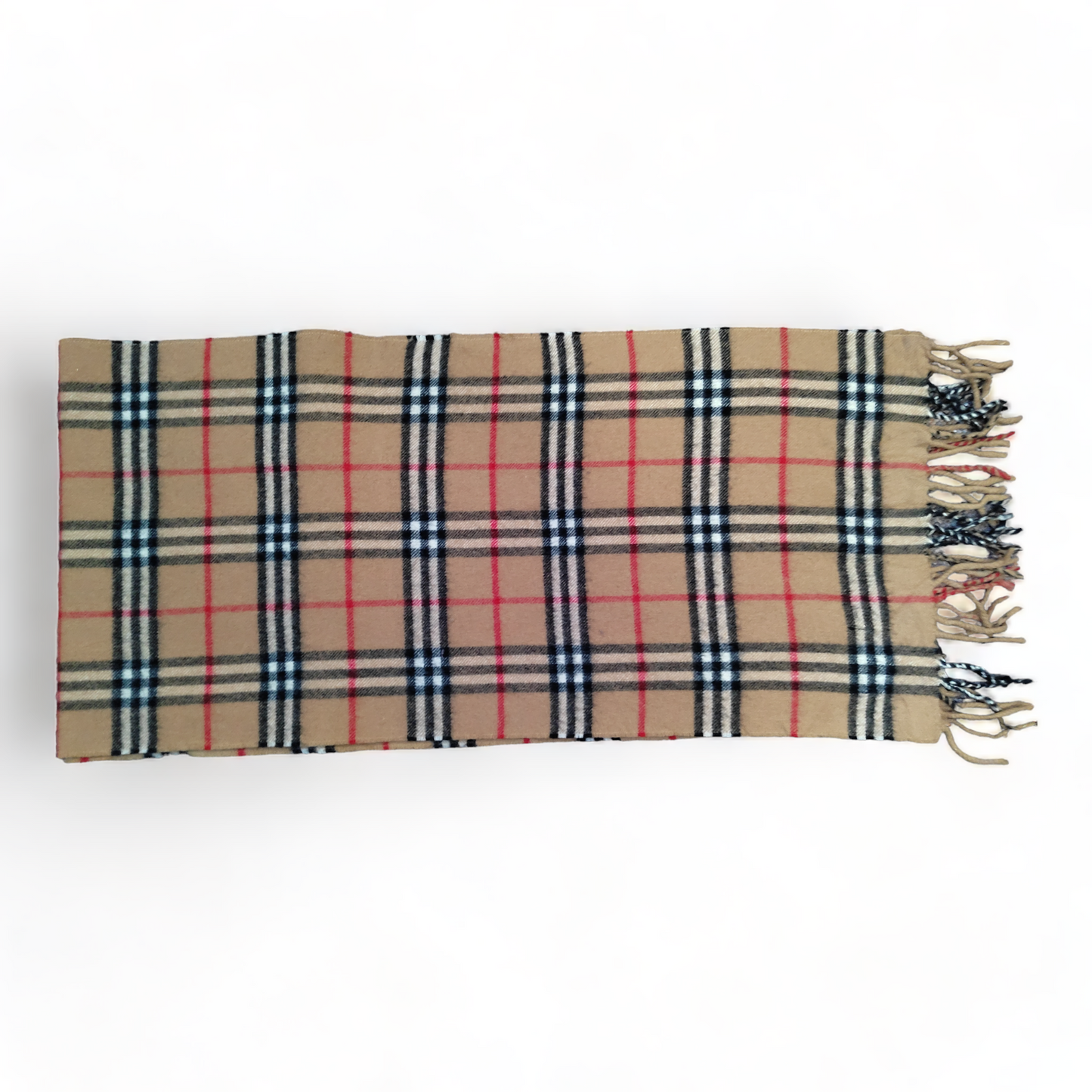 Burberry Scarf Cashmere Nova Check Beige London Made In England